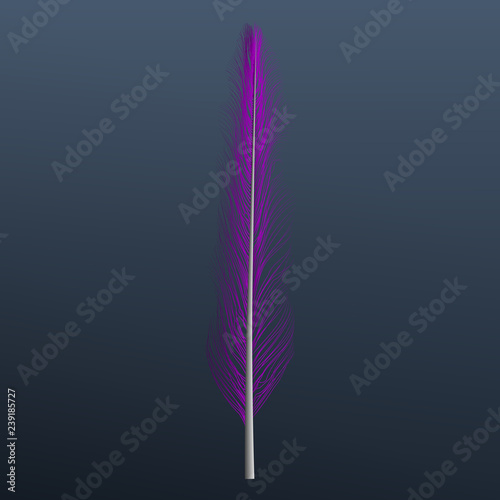 Violet feather icon. Realistic illustration of violet feather vector icon for web design