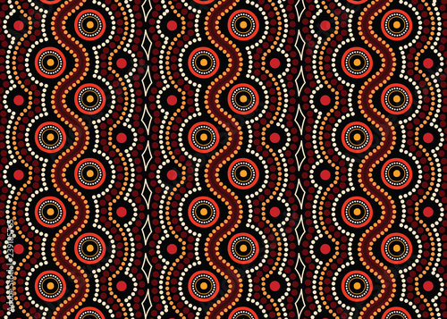 Aboriginal dot art vector seamless pattern  background.