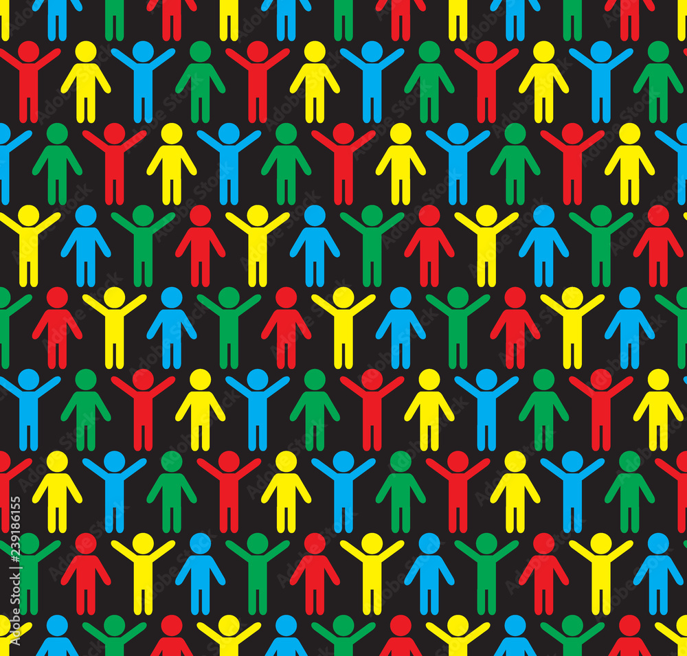 Human silhouettes seamless pattern. Human silhouettes seamless pattern.