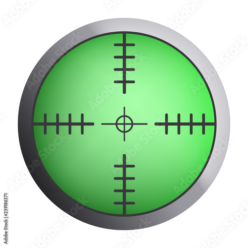 Green sniper crosshair icon. Realistic illustration of green sniper crosshair vector icon for web design