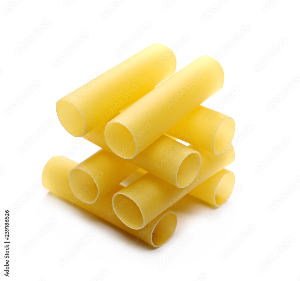 Italian uncooked cannelloni pasta tubes isolated on white Photos | Adobe  Stock