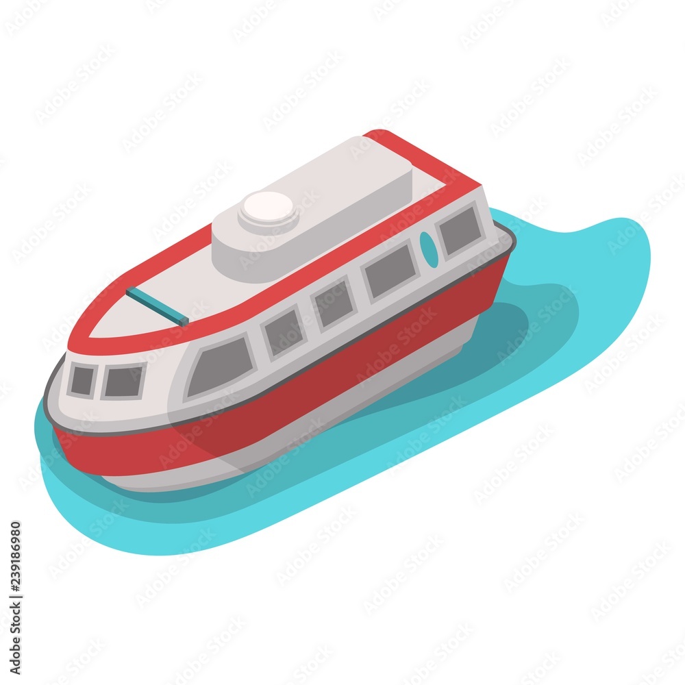 Rescue water boat icon. Isometric of rescue water boat vector icon for web design isolated on white background Rescue water boat icon. Isometric of rescue water boat vector icon for web design isolated on white background