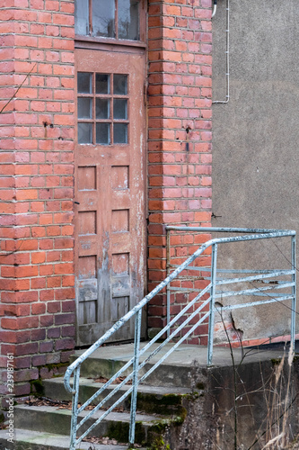 Doorway to old brick building