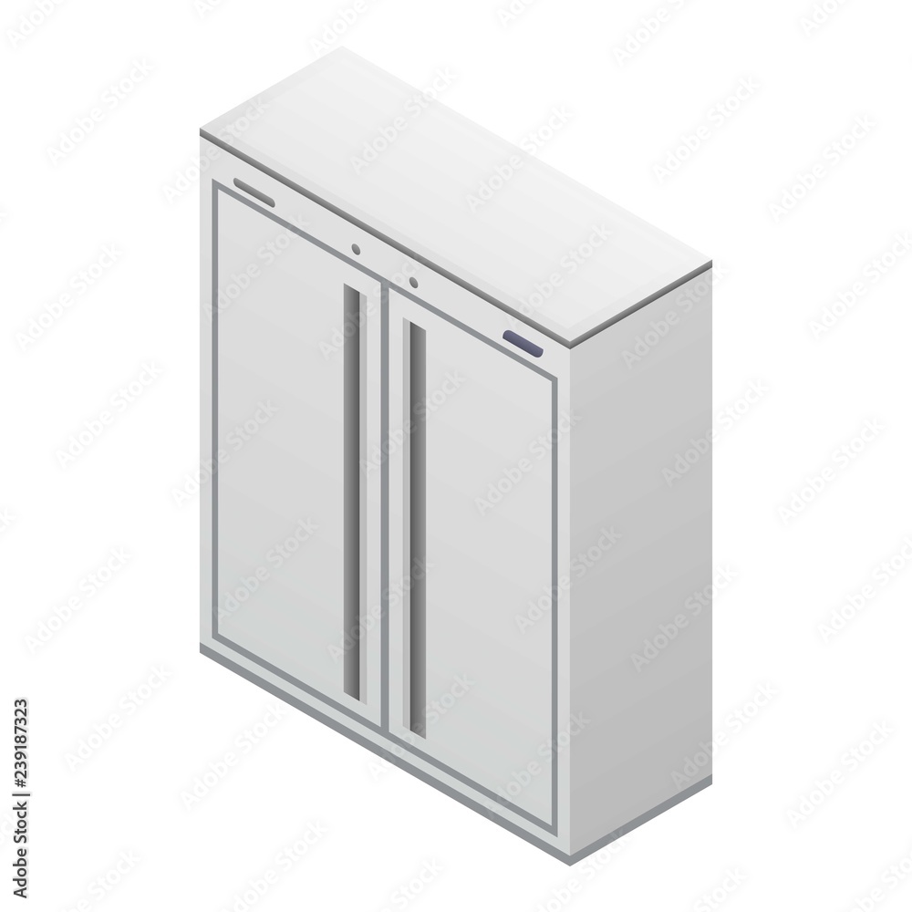 Home double freezer icon. Isometric of home double freezer vector icon for web design isolated on white background Home double freezer icon. Isometric of home double freezer vector icon for web design isolated on white background