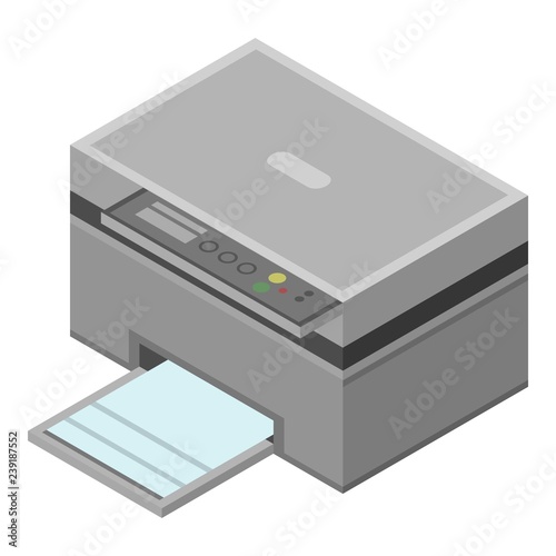Office printer icon. Isometric of office printer vector icon for web design isolated on white background