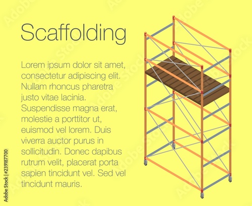 Scaffolding concept background. Isometric illustration of scaffolding vector concept background for web design