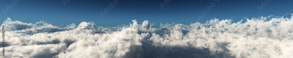 Obraz premium Snow clouds, a panorama of clouds, the sky with clouds from above 