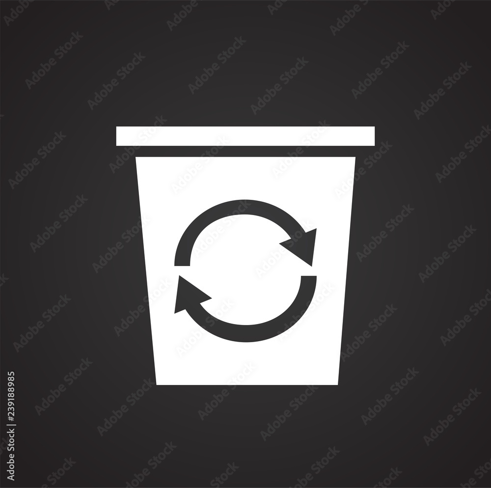 Recycling icon on black background for graphic and web design, Modern simple vector sign. Internet concept. Trendy symbol for website design web button or mobile app Recycling icon on black background for graphic and web design, Modern simple vector sign. Internet concept. Trendy symbol for website design web button or mobile app