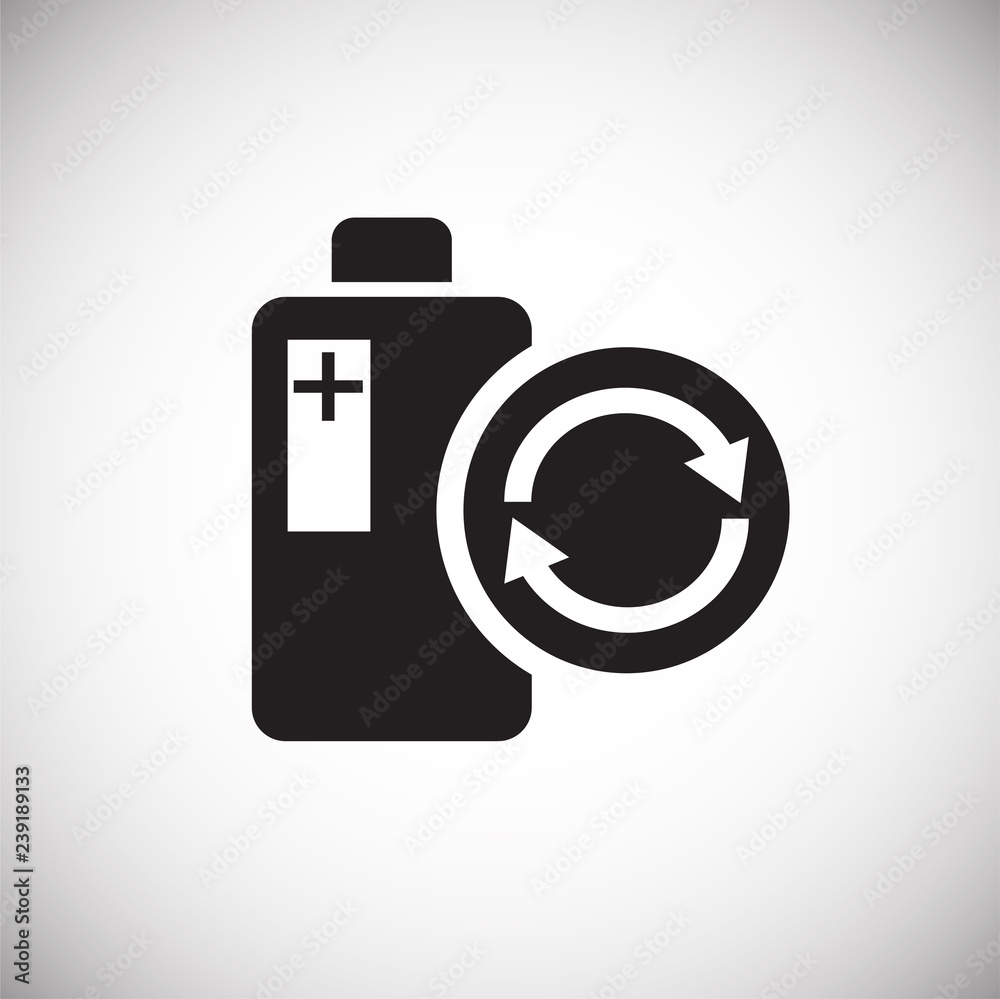 Battery recycle icon on white background for graphic and web design, Modern simple vector sign. Internet concept. Trendy symbol for website design web button or mobile app Battery recycle icon on white background for graphic and web design, Modern simple vector sign. Internet concept. Trendy symbol for website design web button or mobile app