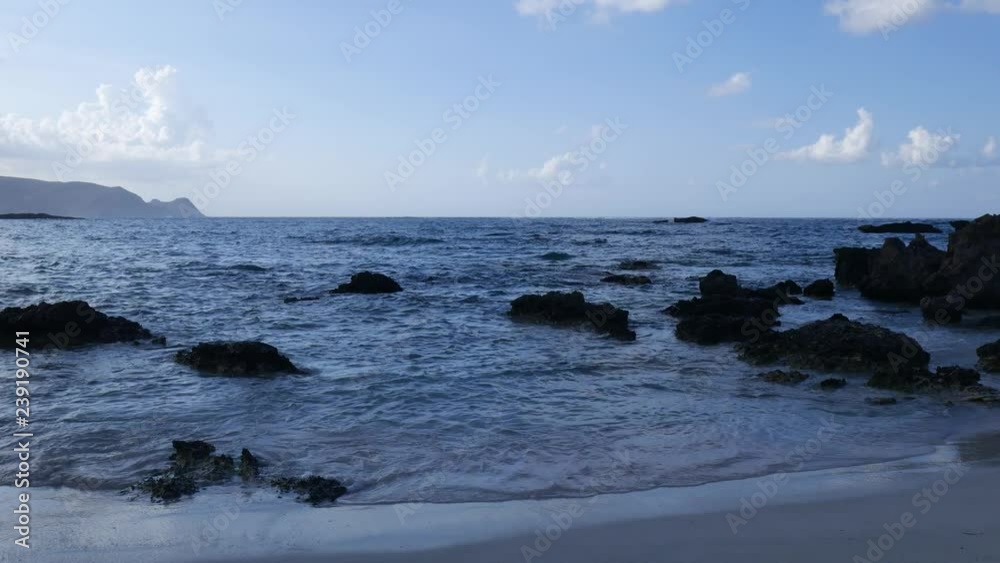 Ocean Waves, Rocks and Sandy Beach Ocean Waves, Rocks and Sandy Beach