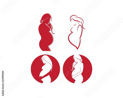 beauty pregnant women vector icon