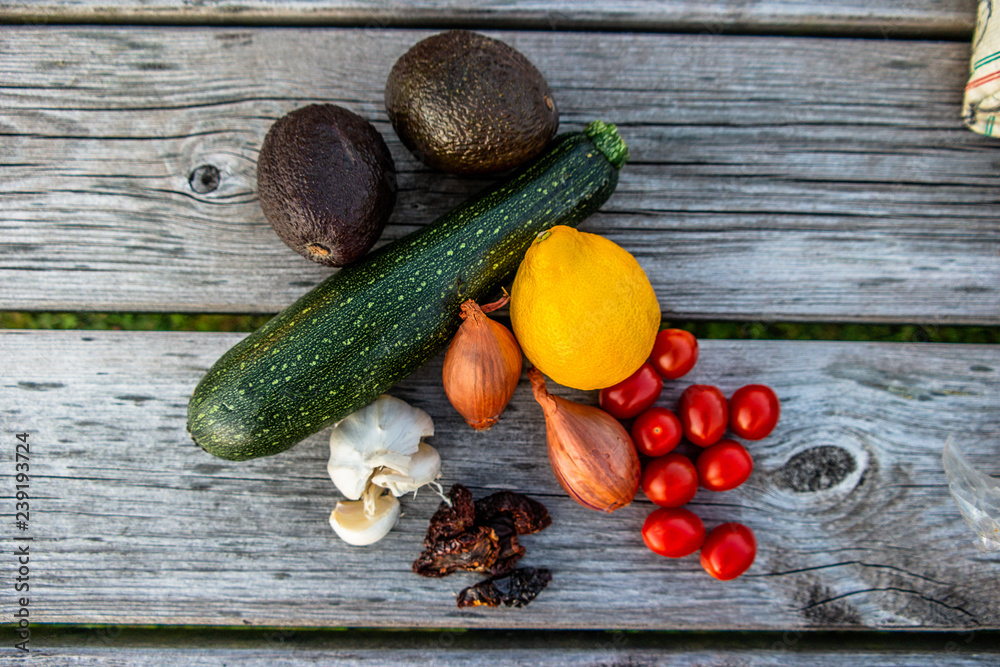 Mediterranean vegetables ingredients