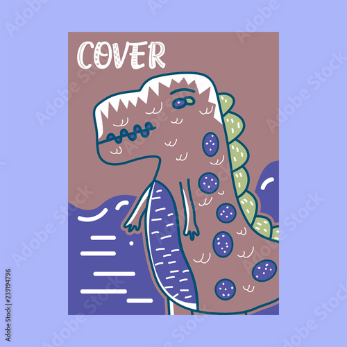 Dinosaur baby girl cute print. Cool brachiosaurus illustration for nursery t-shirt, kids apparel, invitation, simple scandinavian child design. Text slogan. - Vector