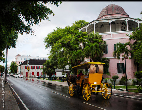 Сarriage on the street of Nassau, Bahamas