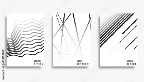 Abstract cover template design set. Vector illustration.