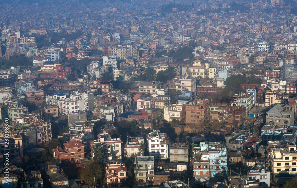 Aerial view of Kathmandu city, Nepal