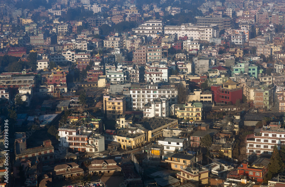 Aerial view of Kathmandu city, Nepal