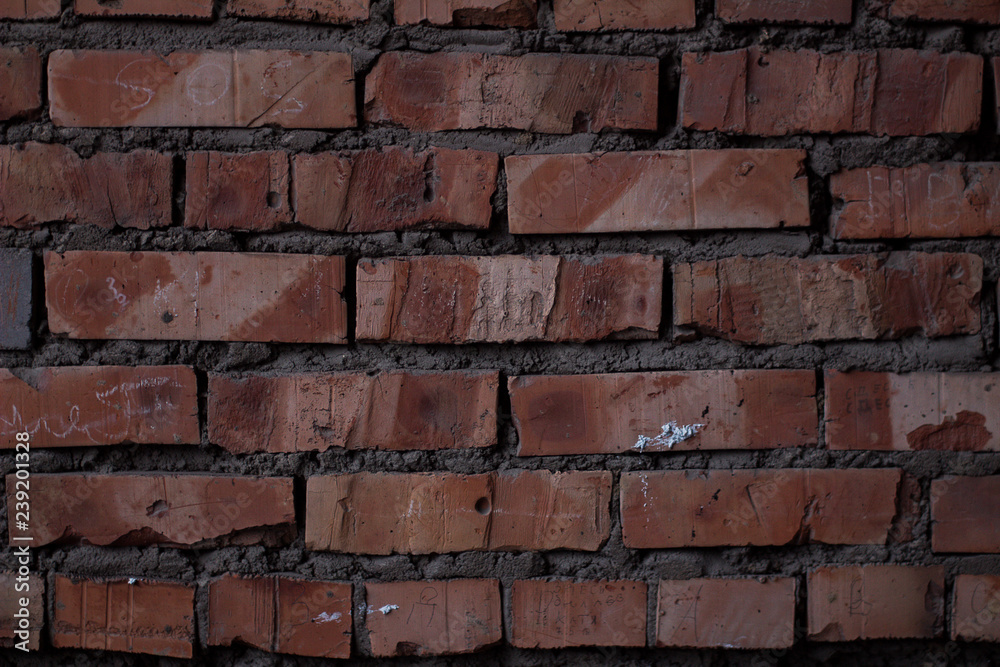 Obraz premium old red brick wall background
