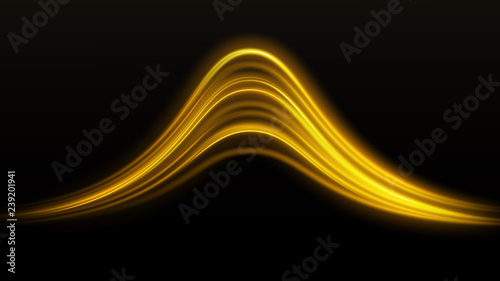 Curved orange shine wave lines