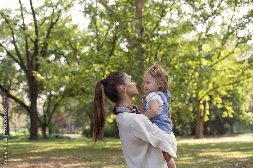 Naklejka premium Family. Mother and daughter.