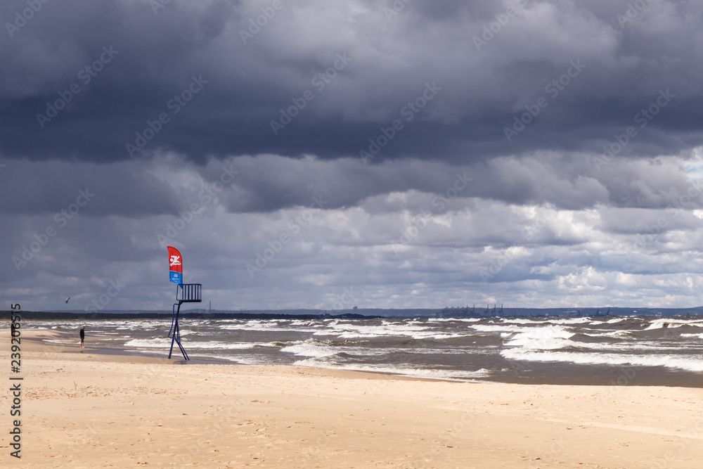 Zatoka Gdańska w trakcie burzy