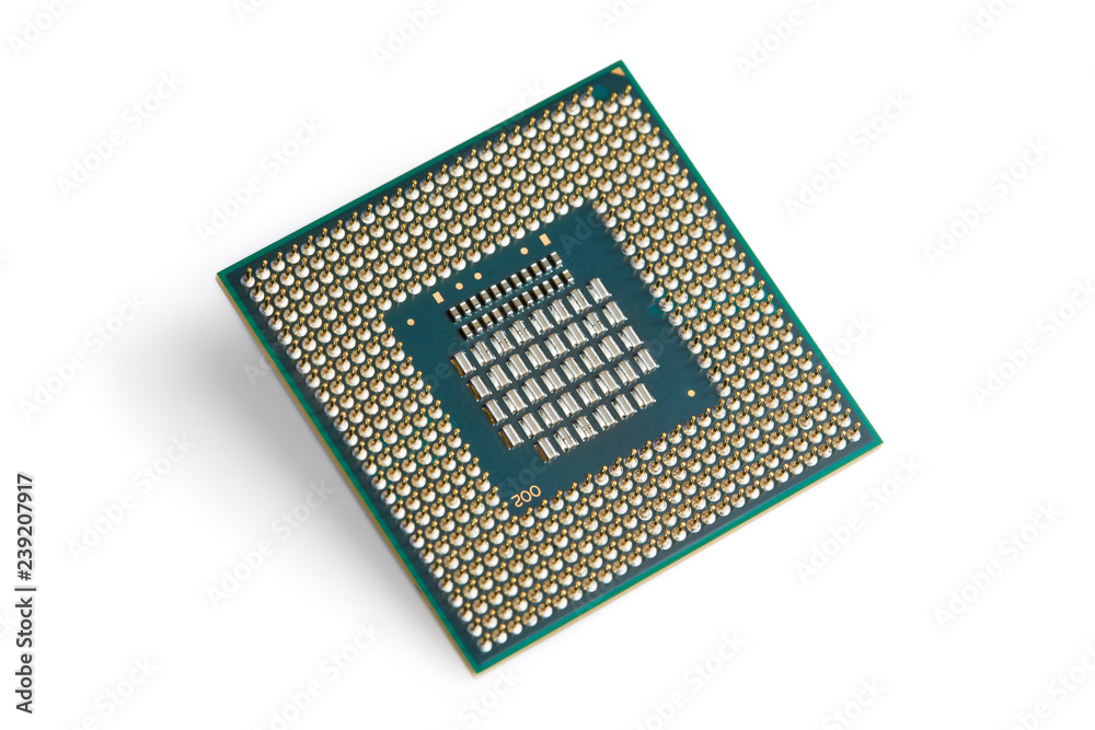 CPU. Central Processing Unit or Microchip Computer isolated on white background CPU. Central Processing Unit or Microchip Computer isolated on white background