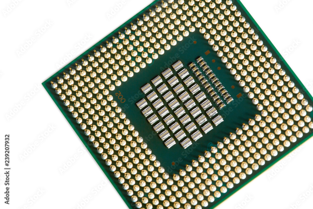CPU. Central Processing Unit or Microchip Computer isolated on white background CPU. Central Processing Unit or Microchip Computer isolated on white background