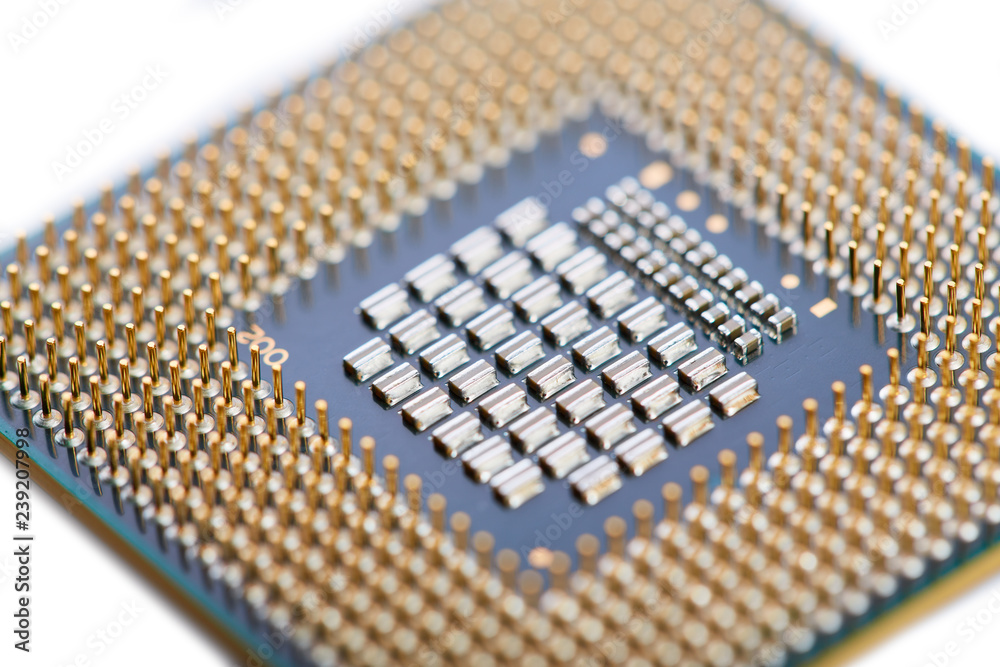 CPU. Central Processing Unit or Microchip Computer isolated on white background CPU. Central Processing Unit or Microchip Computer isolated on white background