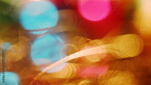 Abstract blurred Christmas lights bokeh background photo