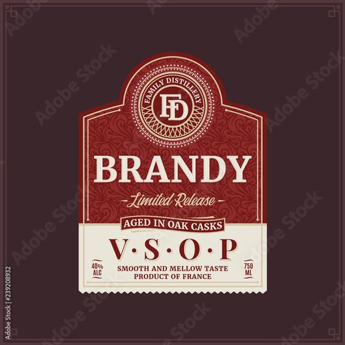 Brandy label template photo