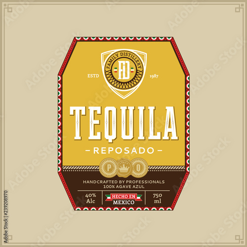 Tequila label template