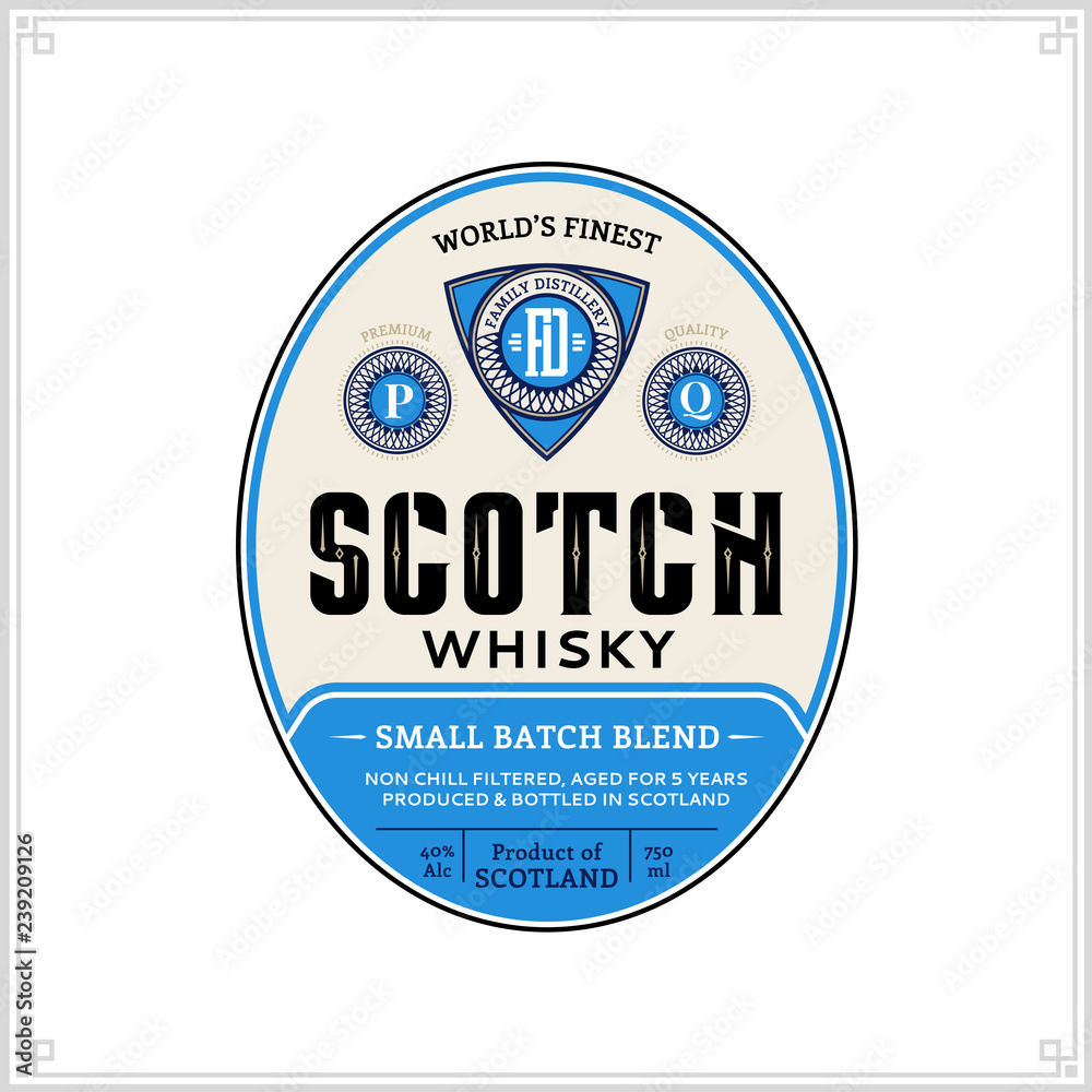 Scotch whisky label template Scotch whisky label template