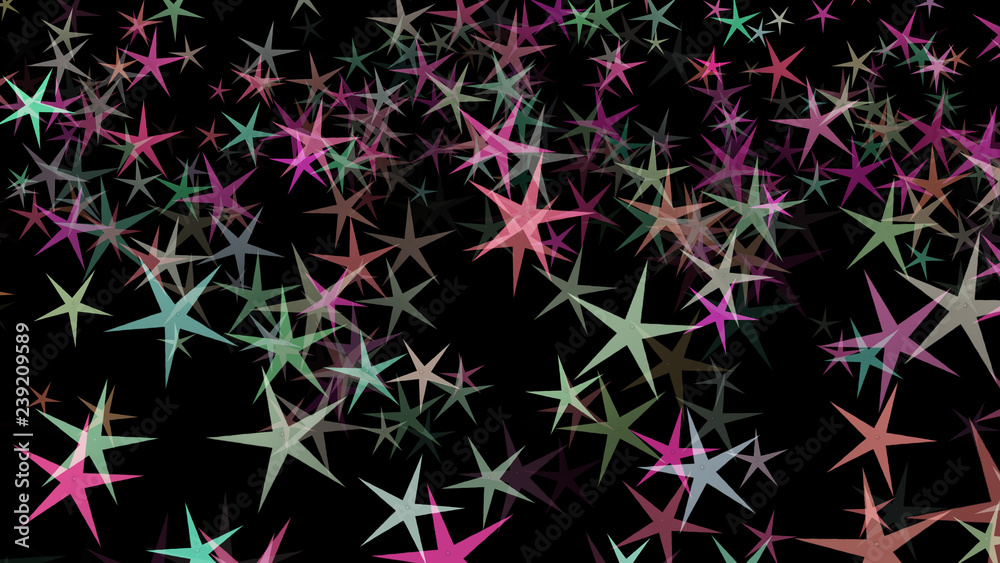 Background of multi-colored stars. Abstract background pattern.