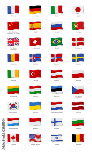 Free Download vector set of the flags of the countries of Europe, Asia and Africa - GFXLoad