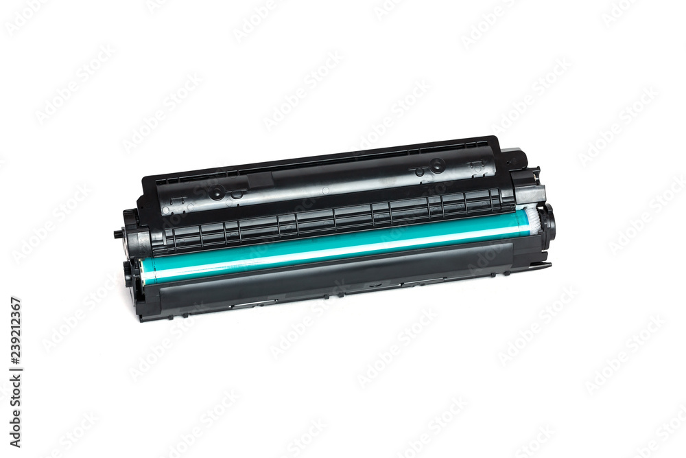 Used cartridge for laser printer isolated on white background Used cartridge for laser printer isolated on white background