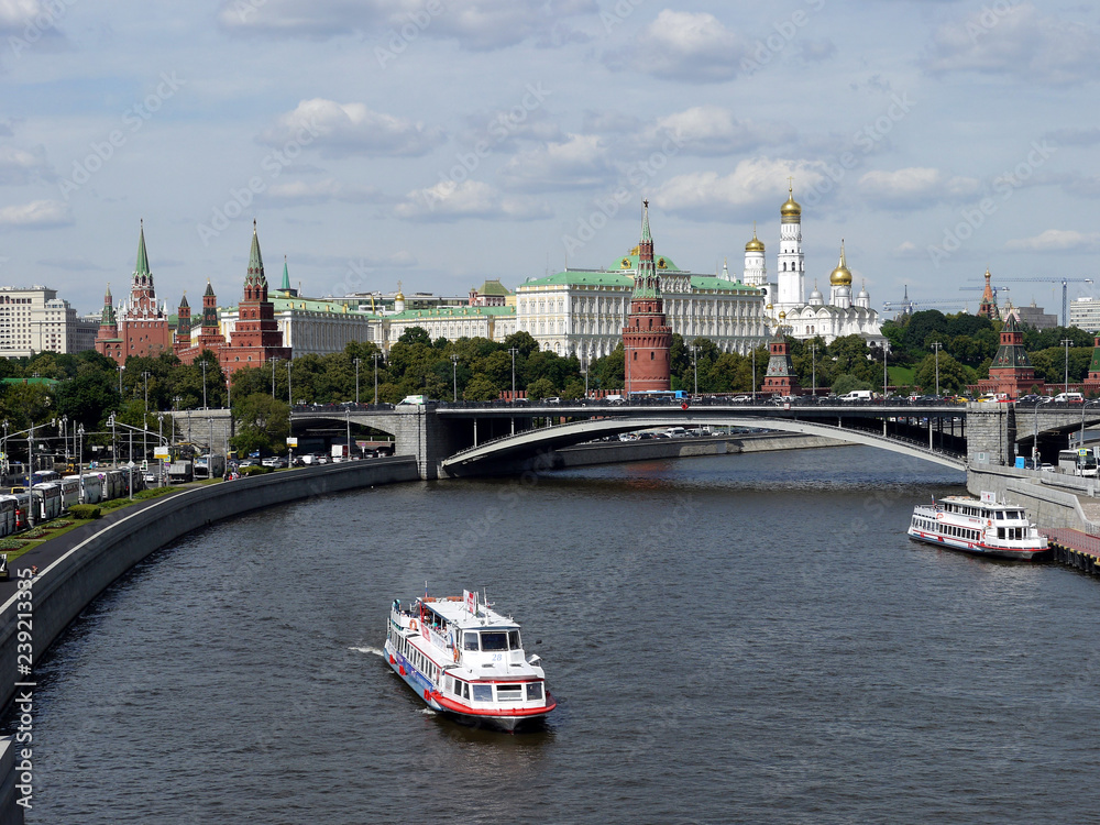 Moscow river with a view of the Kremlin - Russia
