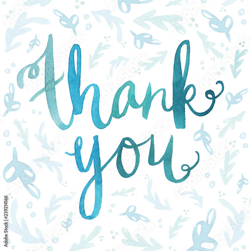 Cute Watercolor Thank You Note Card Background