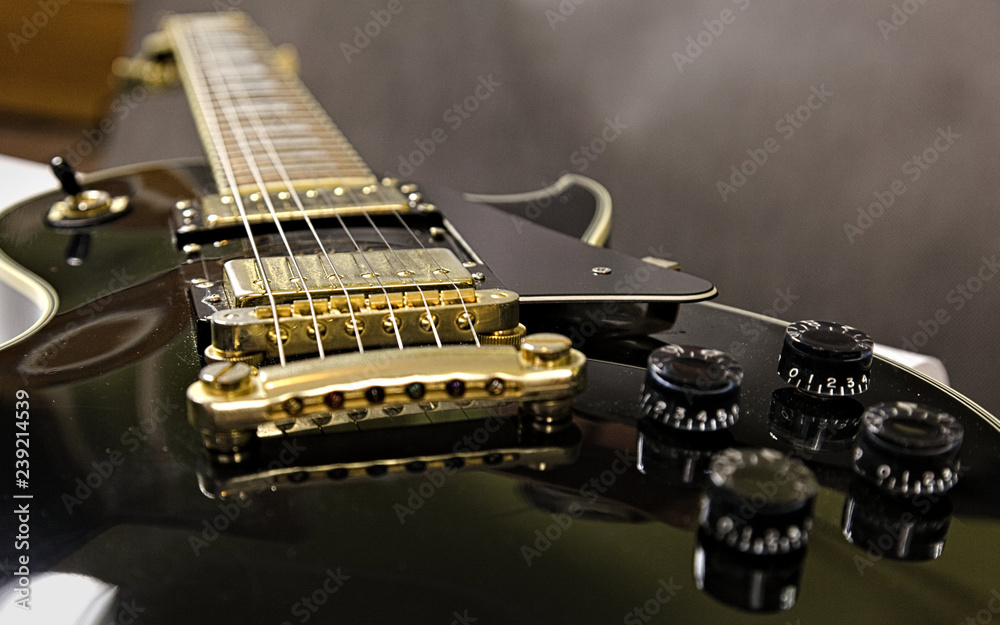 Gitara elektryczna, czarna Gitara elektryczna, czarna