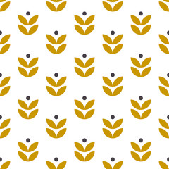 Fototapete Muster im skandinavischen Stil Einfaches nahtloses geometrisches Muster im skandinavischen Stil. Retro-Blumenmotiv. Vektor-Tapete.  © Viktoriia