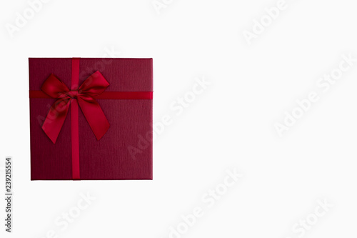 Red gift box on isolated white background