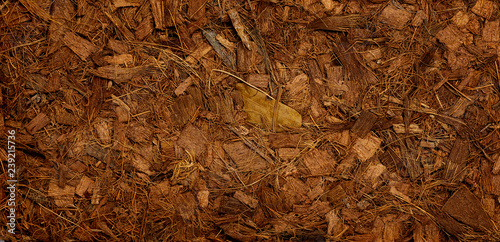 Compressed bale of ground coconut shell fibers (coir), surface background