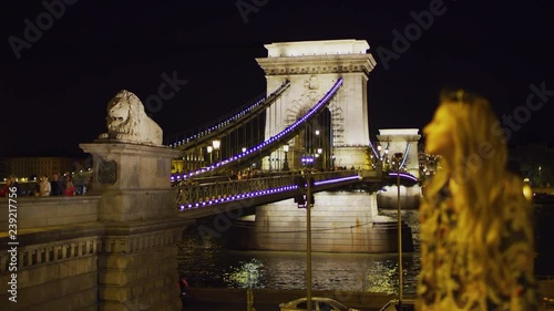 Sz√©chenyi Chain Bridge at night photo