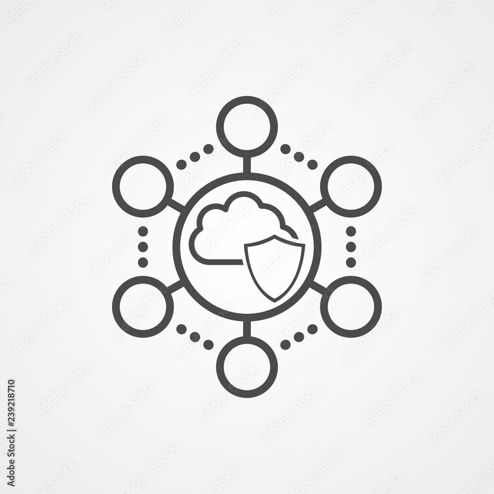 Cloud network vector icon sign symbol Cloud network vector icon sign symbol