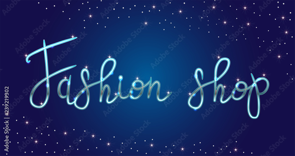 Naklejka premium Logo Fashion studio. Custom handmade calligraphy, Vector brush lettering for fashion salon.