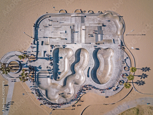 Venice skatepark birds eye view