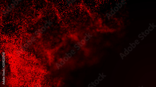 Abstract background of data flow. Dust particles.Futuristic technology element. 3D rendering.