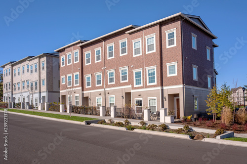 Row of condominiums in Wilsonville Oregon. photo