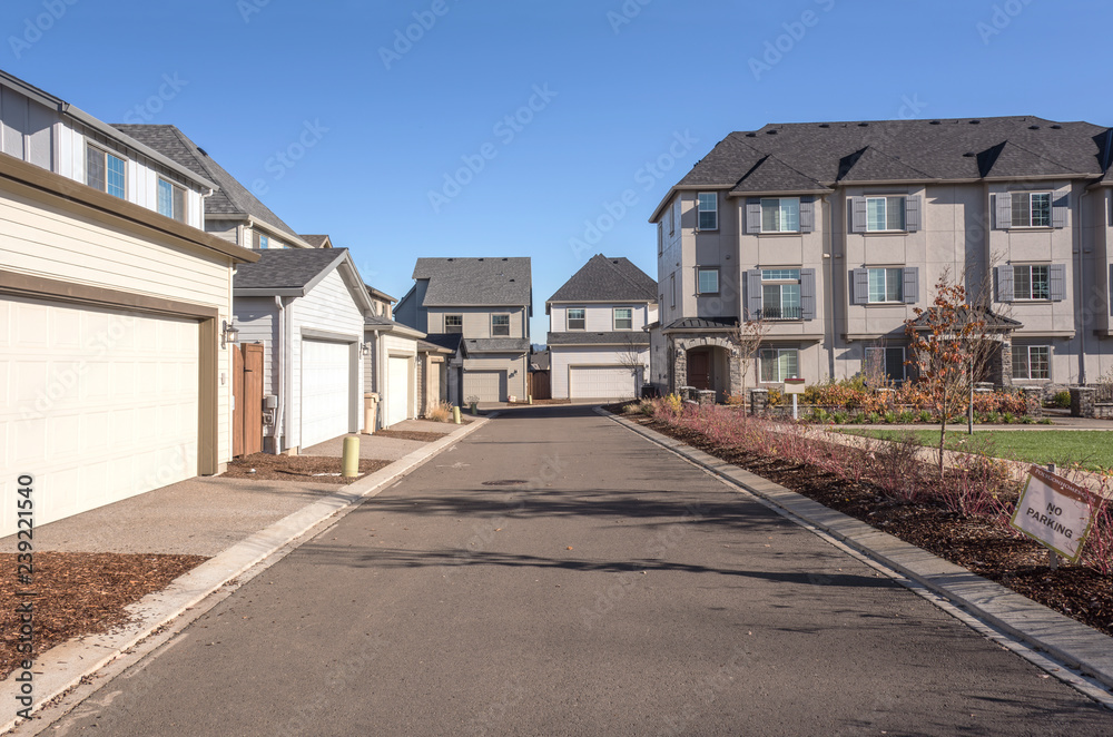 Row of houses in a suburb Wilsonville Oregon. Row of houses in a suburb Wilsonville Oregon.