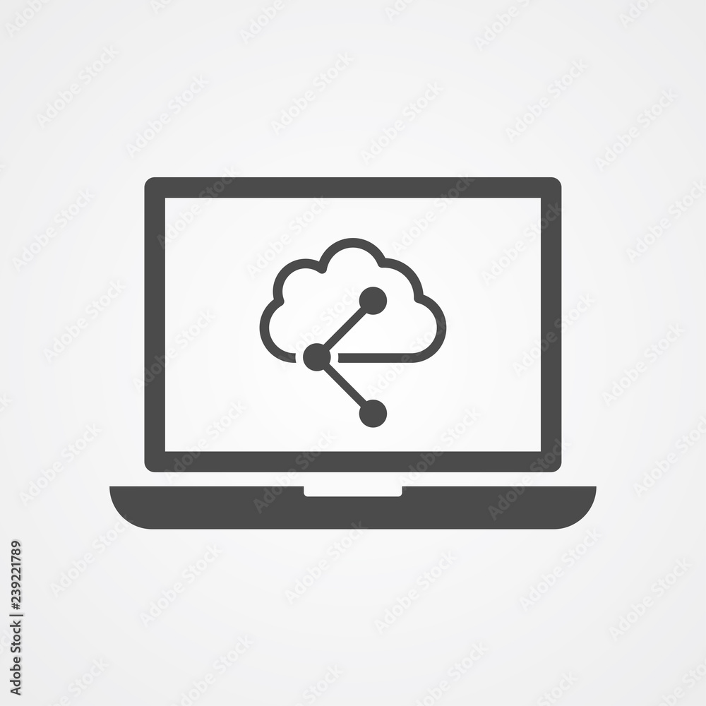 Cloud computing vector icon sign symbol Cloud computing vector icon sign symbol