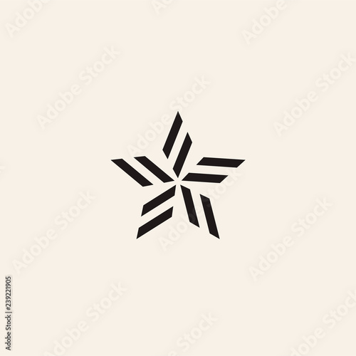 Stylized linear shape star logo design template
